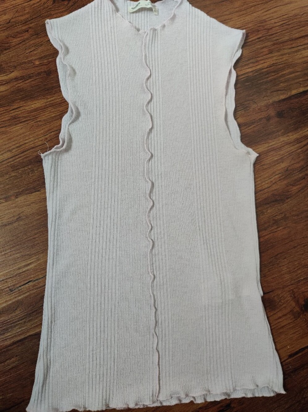 Light Pink Pull & Bear Ribbed Tabk